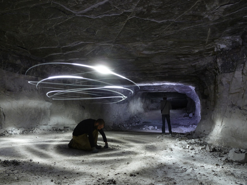 Effet de lumière dans une carrière de gypse